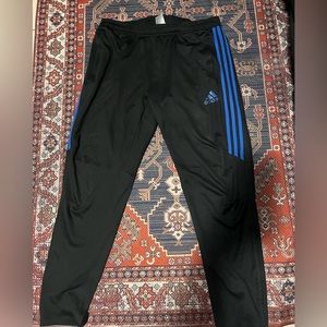 Adidas Men’s Trio soccer Pants Size US XL Black Blue Great condition Fast ship